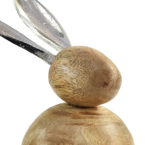 Artikel Hase Holz Metall Natur Silber H10/12,5cm 2 St