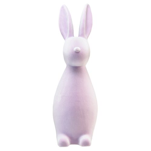 Artikel Osterhasen Deko Hase stehend – 2. Wahl – beflockt Flieder Lila H47cm
