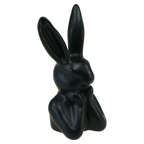 Floristik24 Hase denkend Hasenbüste Schwarz 7×6×15cm 2St