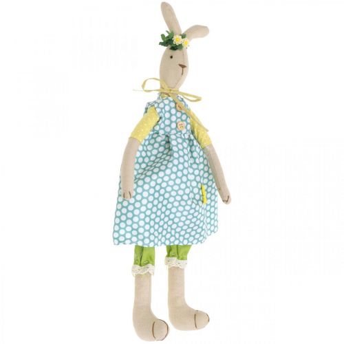 Stoffhase für Ostern, Osterhase mit Kleidung, Hasenmädchen H43cm