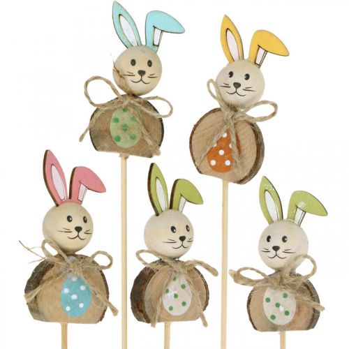 Artikel Osterhase Holz, Blumenstecker Ostern, Hasenstecker 8cm 8 St