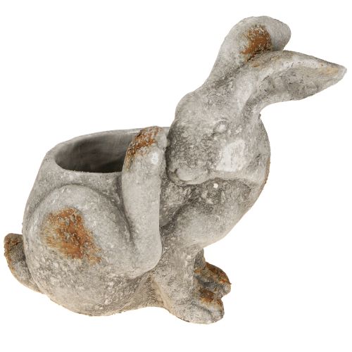 Floristik24 Hasen Deko Beton Blumentopf Antik Grau 33,5x17x29,5cm