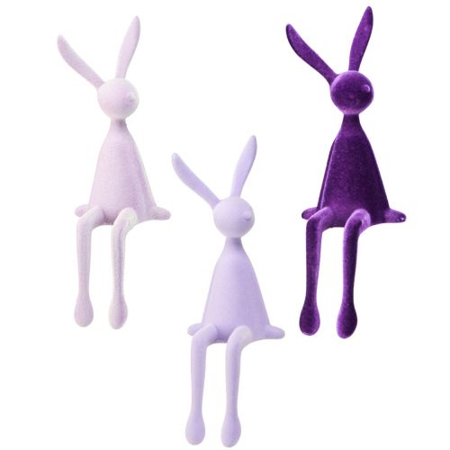 Hasen Kantenhocker Osterhasen beflockt Lila Flieder – 2. Wahl – 28cm 3 St