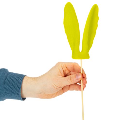 Hasenohren Beflockte Osterdeko am Stab als stimmungsvolle Blumenstecker 31cm 4St | Floristik24.de