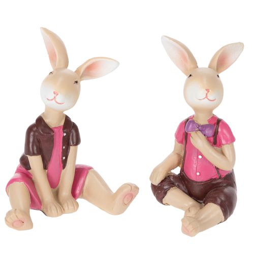 Osterhasen Figuren Set Niedliche Tischdekoration für Ostern und Frühling 9cm 4St