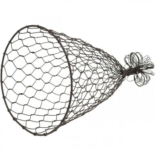 Artikel Drahthaube, Dekoglocke, Rankhilfe aus Metall Braun H25cm Ø16cm