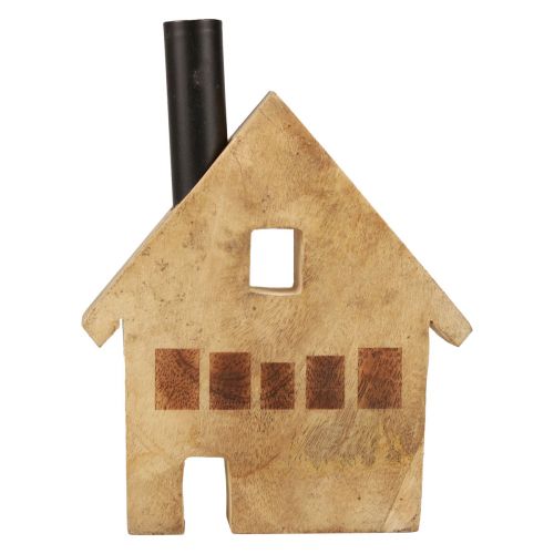 Artikel Deko Haus Holz Holzdeko Kerzenhalter Schwarz 16,5×3,5cm×22cm