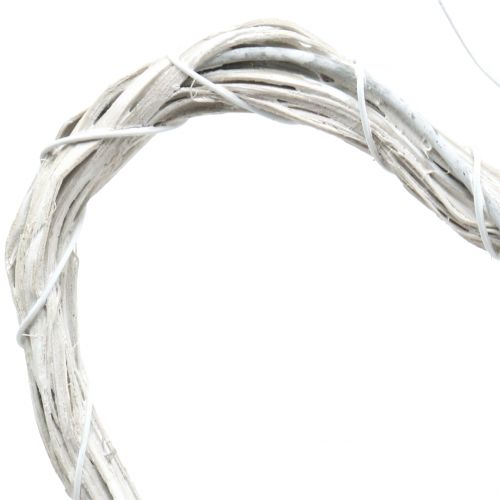 Artikel Herz aus Bast zum Hängen Weiß 10cm 12St