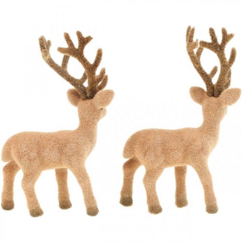 Artikel Deko Hirsch Dekofigur Deko-Rentier Beflockt H17cm 6 St