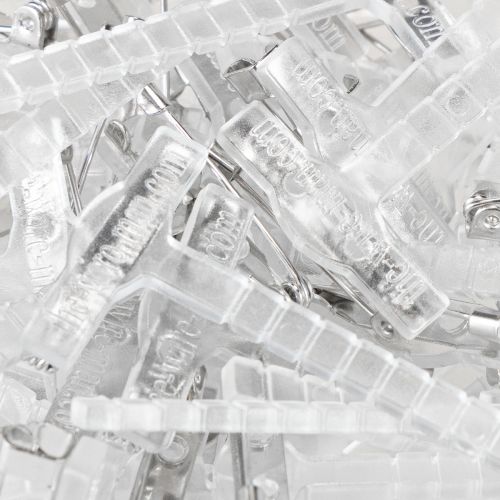 Artikel Hochzeitsanstecker Revers Anstecknadeln transparent/Silber 5cm 50 St