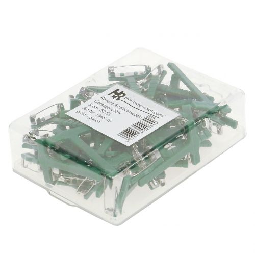 Artikel Hochzeitsanstecker Grün, Silber 2,6cm x 5cm 50 St