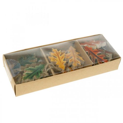 Artikel Deko Blätter Holz zum Hängen Bunte Herbstdeko 6,5×4cm 12St