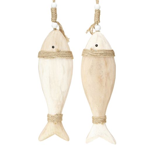 Floristik24 Holzfisch Deko maritim Anhänger Paulownia Holz 27cm 2St