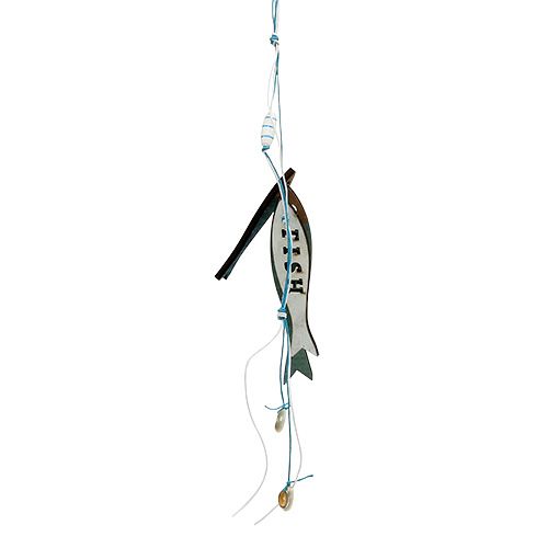 Holzhänger Fische Blau 36cm 4 St