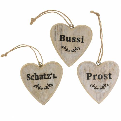 Holzherz mit Text zum Hängen 18 St