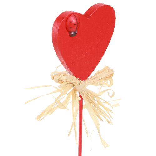 Artikel Holzherzen Dekostecker Herzen mit Marienkäfer Rot 4cm 16 St