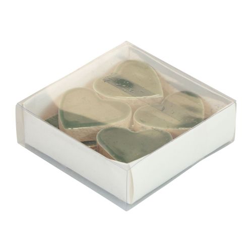 Floristik24 Holzherzen Deko Herzen Grün Glänzend Holz 4,5cm 8 St