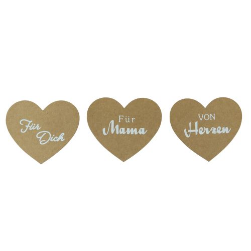 Floristik24 Holzklammer Herz mit Spruch Deko Klammer Natur 7×6cm 48 St