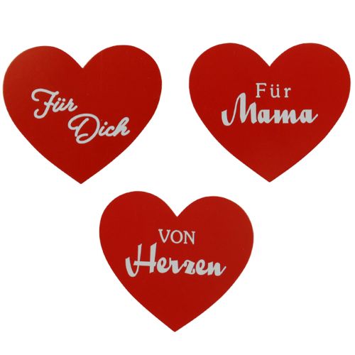 Artikel Holzklammer Herz mit Spruch Deko Klammer Rot 7×6 cm 48 St