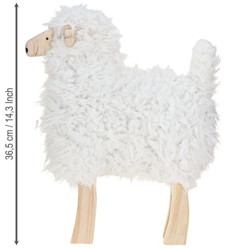 Artikel Holzschaf Osterdeko Schaf Weiß Natur 30x4,5x36,5cm