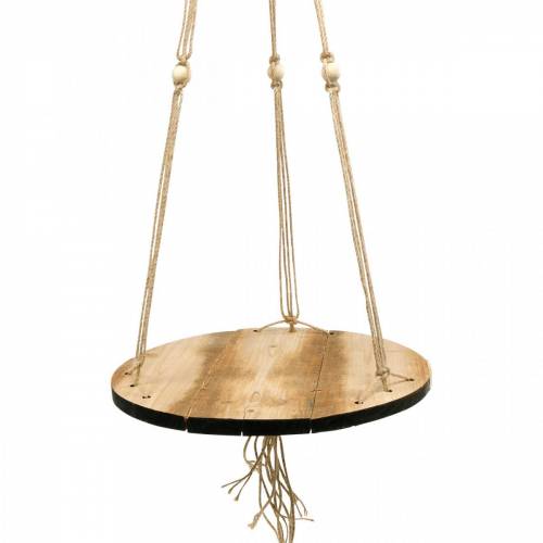 Artikel Pflanzenschaukel, Blumentablett am Seil, Hängeampel mit Makramee Ø34cm L84cm
