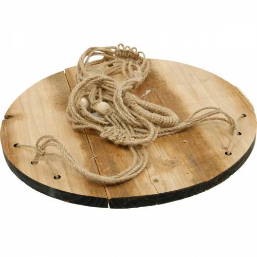 Artikel Pflanzenschaukel, Blumentablett am Seil, Hängeampel mit Makramee Ø34cm L84cm