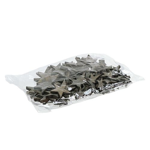 Floristik24 Holzstern zum Streuen Grau 2,7-5cm 72 St