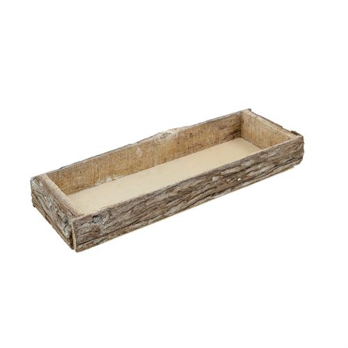 Holztablett mit Baumrinde Deko Tablett Natur 40×15×5cm 3St