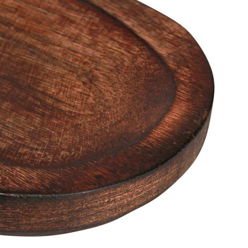 Artikel Holztablett oval Dunkelbraun lasiert Deko Tablett 40×12cm