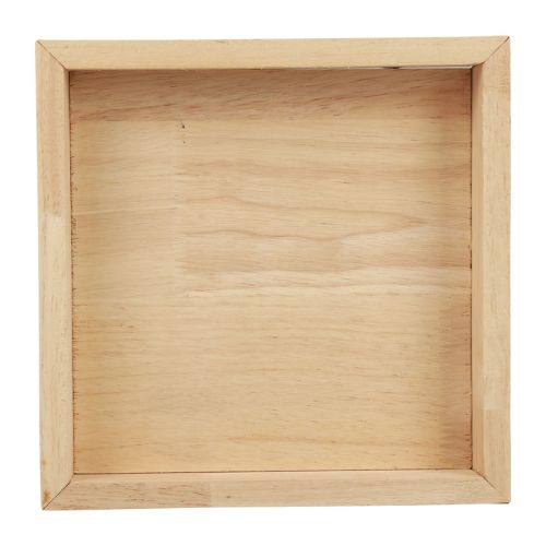 Floristik24 Holztablett Deko Tablett Holz Quadratisch Natur 25×25×3,5cm