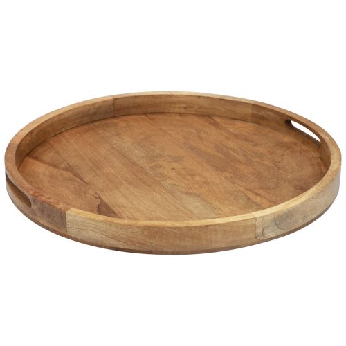 Artikel Holztablett Rund Serviertablett Natur Mangoholz Ø48cm H4cm