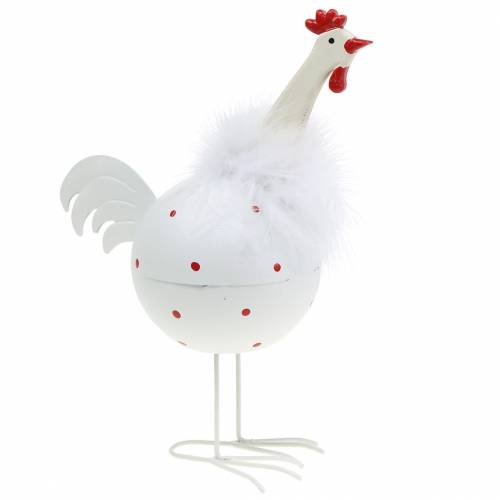 Huhn Weiß mit Punkten 21cm