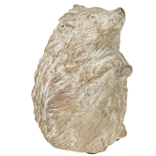 Artikel Igel Herbstdeko Figur Steinguss Weiß gewaschen H14,5cm