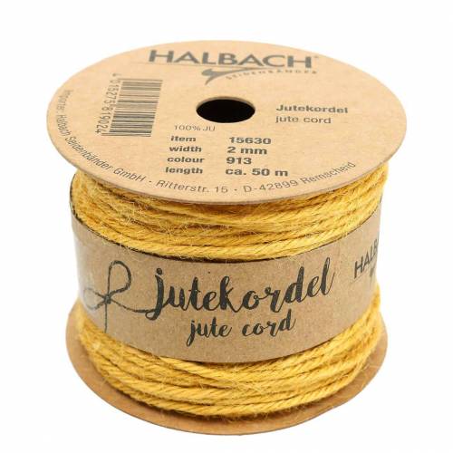 Jute Kordel Gelb Ø2mm 50m