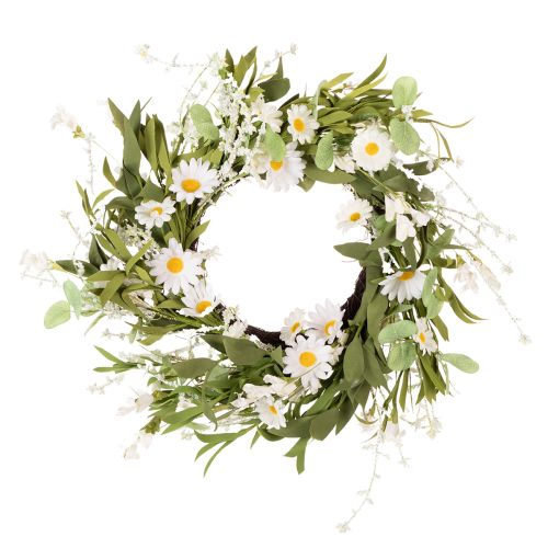 Blütenkranz künstliche Margeriten Natürlicher Look und langlebig für Tür und Wanddeko 55cm kaufen | Floristik24.de
