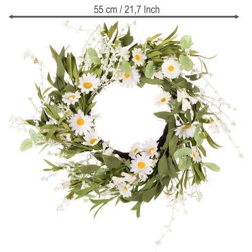Artikel Blütenkranz künstliche Margeriten Natürlicher Look und langlebig für Tür und Wanddeko 55cm