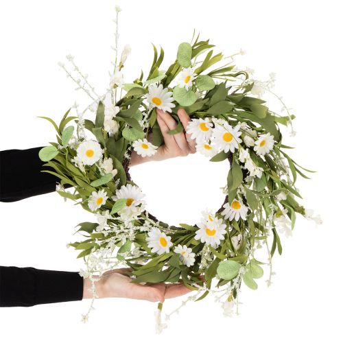 Artikel Blütenkranz künstliche Margeriten Natürlicher Look und langlebig für Tür und Wanddeko 55cm