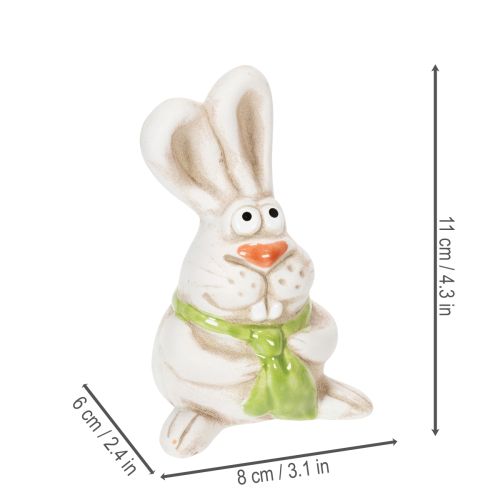 Artikel Osterhasen Figuren Handbemalte Keramik Deko Lustiges Design für Ostern dekorieren 11cm 4St