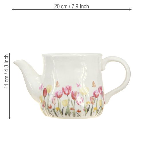 Artikel Keramik Kanne mit Blumenmotiv für frühlingshafte Akzente im Wohnbereich 20cm