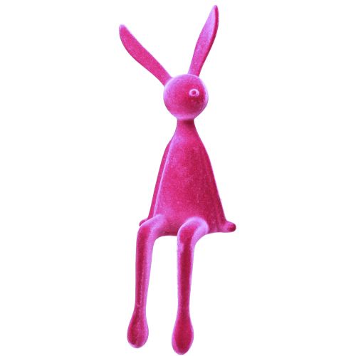 Artikel Kantenhocker Hase beflockt Sitzender Osterhase Pink 56cm