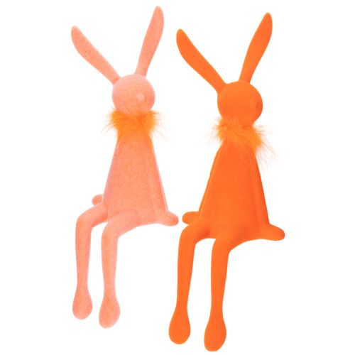 Osterhasen Kantenhocker dekorativ für Wohnzimmer Osterdeko zum Hinsetzen 36cm 2St