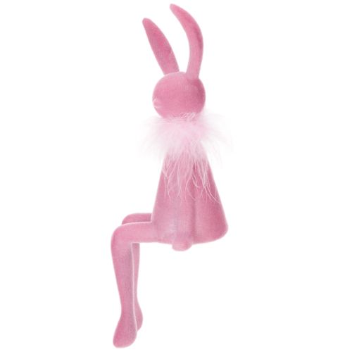 Osterhasen Figur mit Federboa Kantenhocker Dekorative Figur Ostern 27cm 2St | Floristik24.de