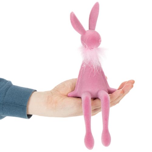 Osterhasen Figur mit Federboa Kantenhocker Dekorative Figur Ostern 27cm 2St | Floristik24.de