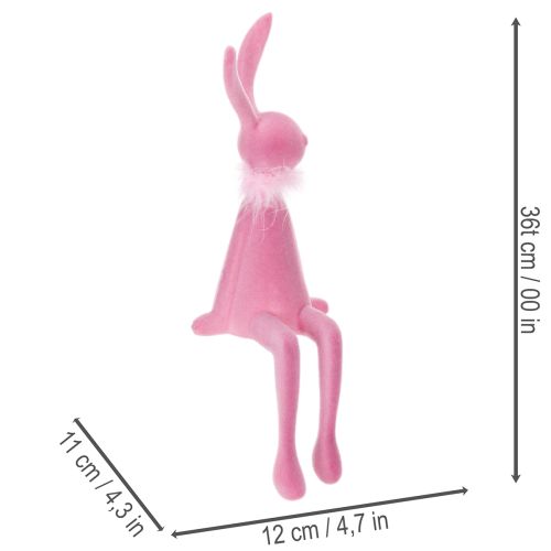 Artikel Osterhase Dekoration Kantenhocker mit Federboa für Sideboard oder Regal 36cm 2St