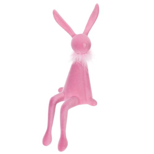 Artikel Osterhase Dekoration Kantenhocker mit Federboa für Sideboard oder Regal 36cm 2St