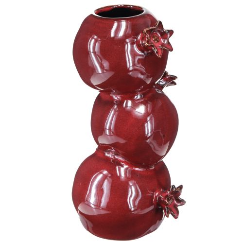 Artikel Keramik Vase Granatapfel Blumenvase Dunkelrot H23,5cm