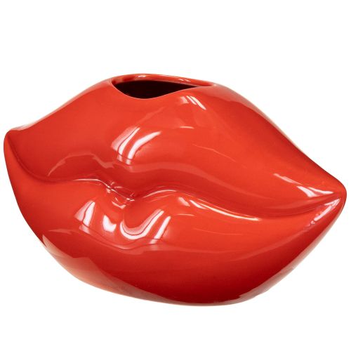 Artikel Keramik Vase Roter Kussmund Dekovase 17×8,5×9cm