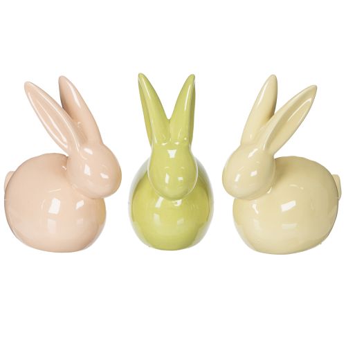Floristik24 Keramikhase Hase Deko Figur für stilvolle Ostern 11×6,5×12,5cm 3St