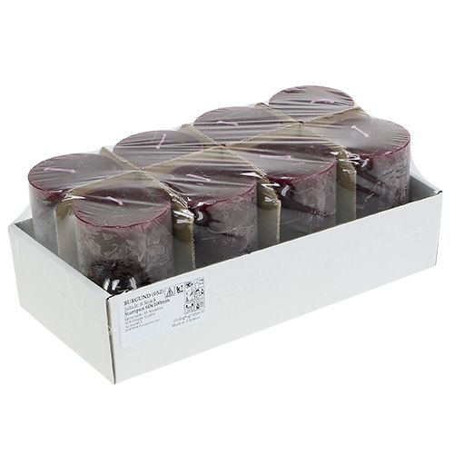 Floristik24 Kerze 60mm x 100mm Burgund 8 St