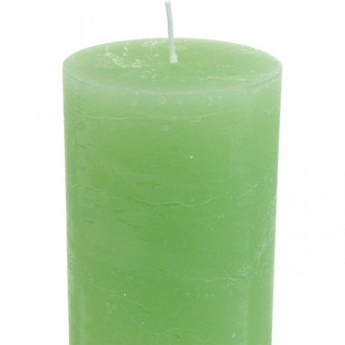 Artikel Stumpenkerzen durchgefärbt Kerzen Lime Grün​​​​​​​ 85×200mm 2 St